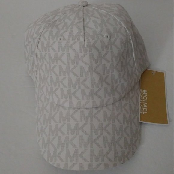 Michael Kors White Logo Adjustable Strap Baseball Hat - Picture 10 of 12